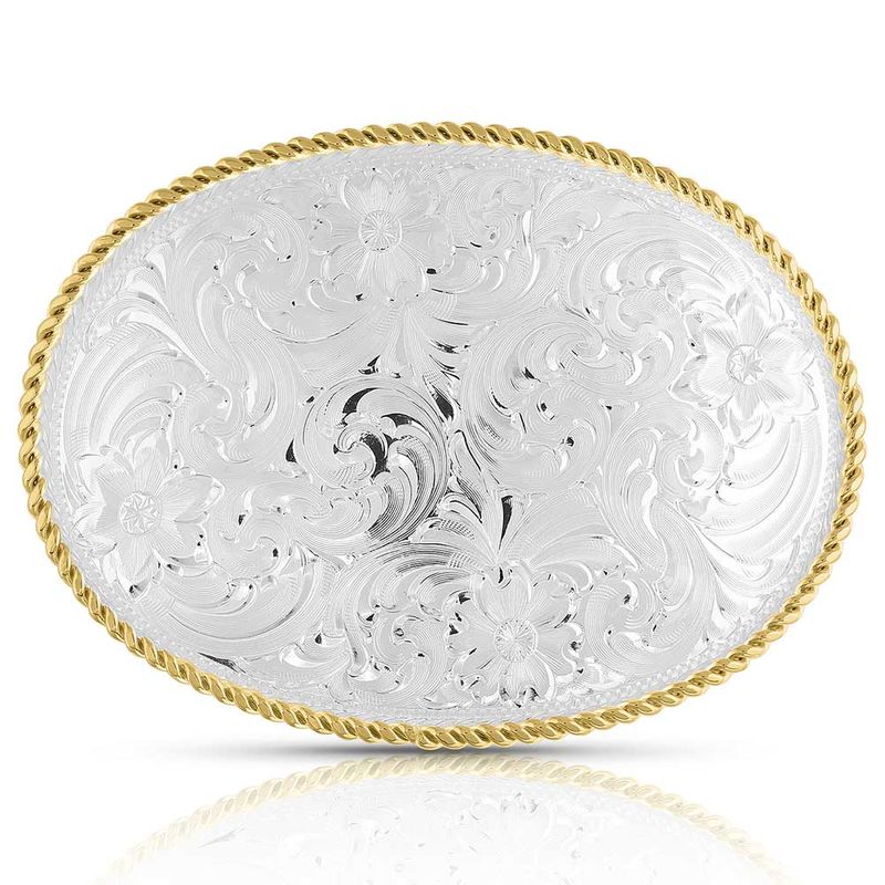  Montana Silversmiths Small Two-Tone Engraved Western Buckle (1849NF)