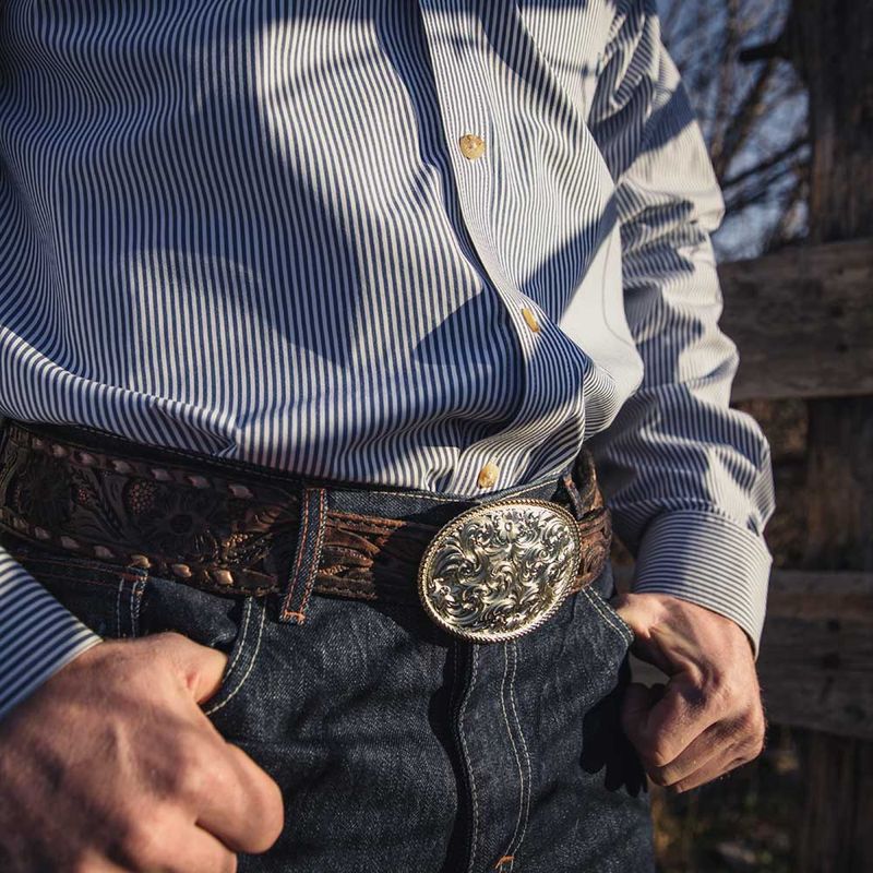  Montana Silversmiths Small Two-Tone Engraved Western Buckle (1849NF)