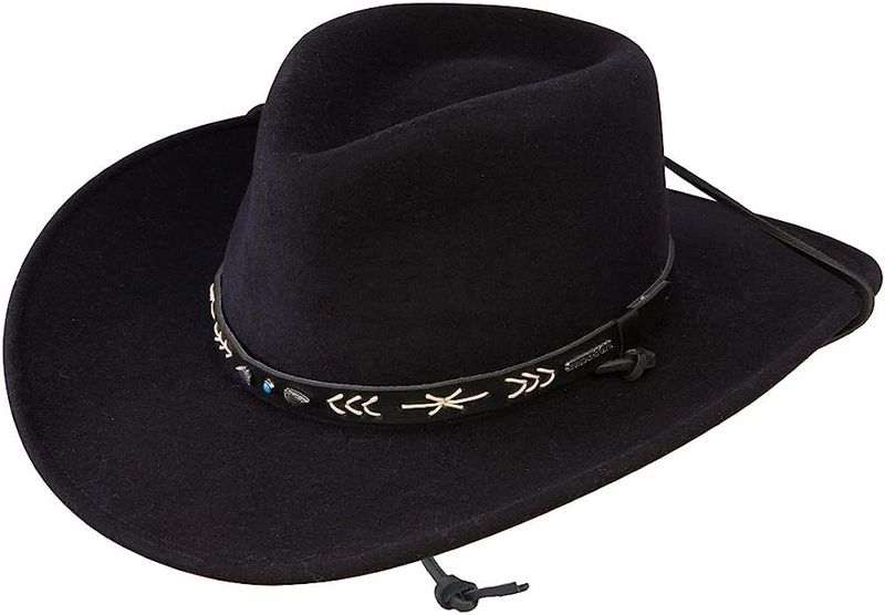  Stetson Santa Fe Crushable Wool Felt Hat - Black