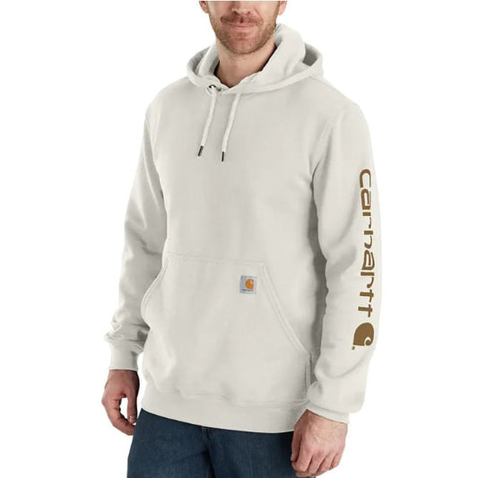  Carhartt Men's Loose Fit Midweight Logo Sleeve Graphic Hoodie -Malt