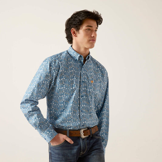  Ariat Men's Gentry Classic Long Sleeve Shirt - Sky Blue