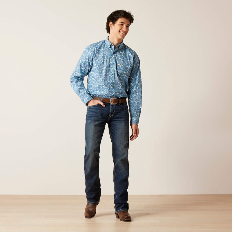  Ariat Men's Gentry Classic Long Sleeve Shirt - Sky Blue