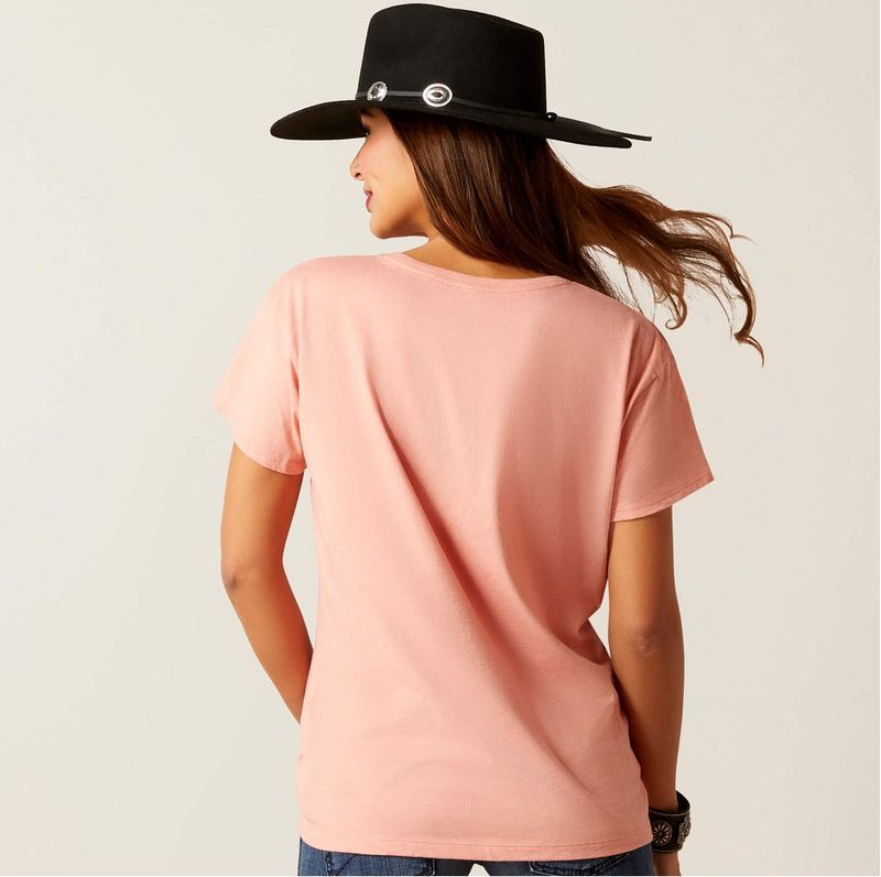  Ariat Women's Cow Chart T-Shirt - Sunset Heather