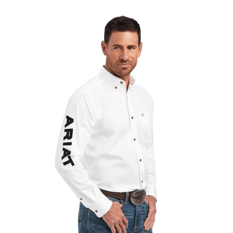  Ariat Men's Team Logo Twill - White/ Black