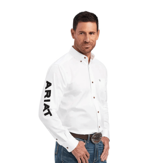  Ariat Men's Team Logo Twill - White/ Black