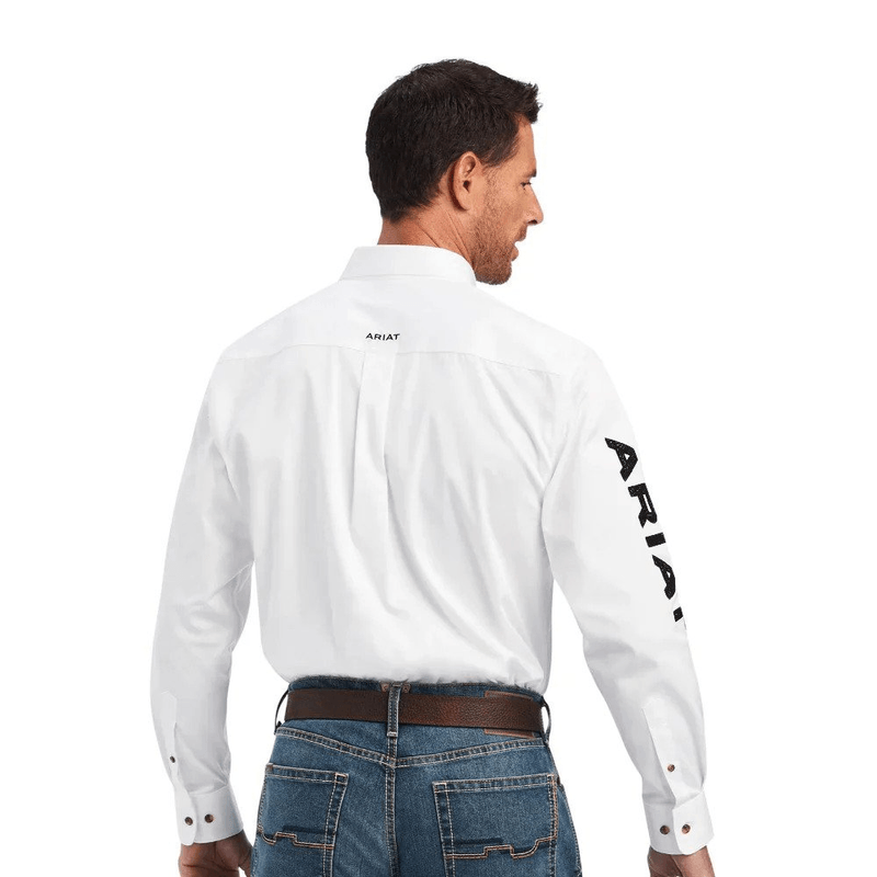  Ariat Men's Team Logo Twill - White/ Black