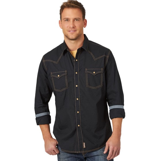  Wrangler Men's Retro® Premium Long Sleeve Shirt - Black